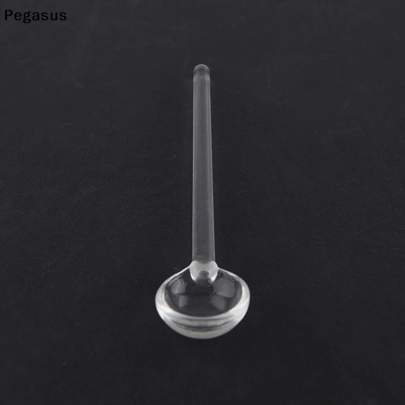 [S]Long Handle Glass Teaspoon Tableware Transparent Coffee Stirring Spoon