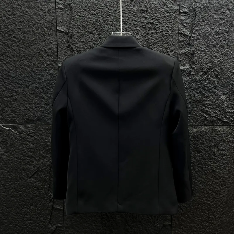 WVGA Spring Autumn New Men Stylish Jackets Metal Chain Detail Contrasting Color Niche Chic Casual Long Sleeved Blazer Ins W24858