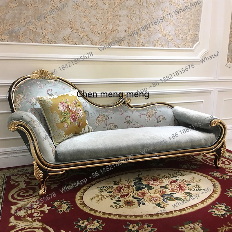 French fabric princess chair European beauty couch American neoclassical embroidery lazy recliner