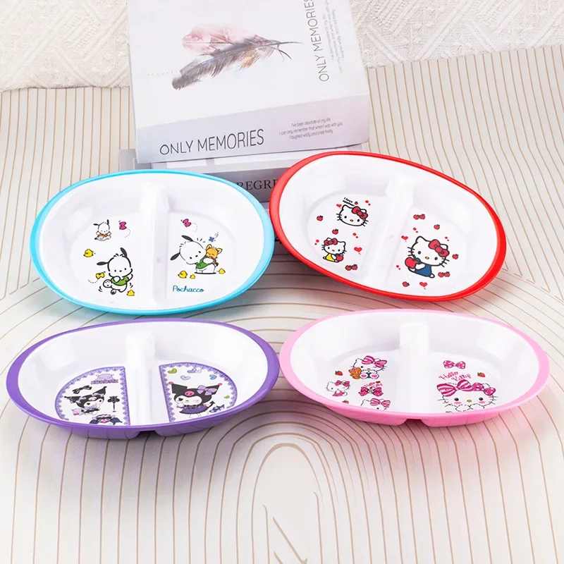 

Sanrio Kawaii Hello Kitty Rice Bowl My Melody Cinnamoroll Anime Cartoon Sweet Creative Melamine Tableware Household Salad Plates