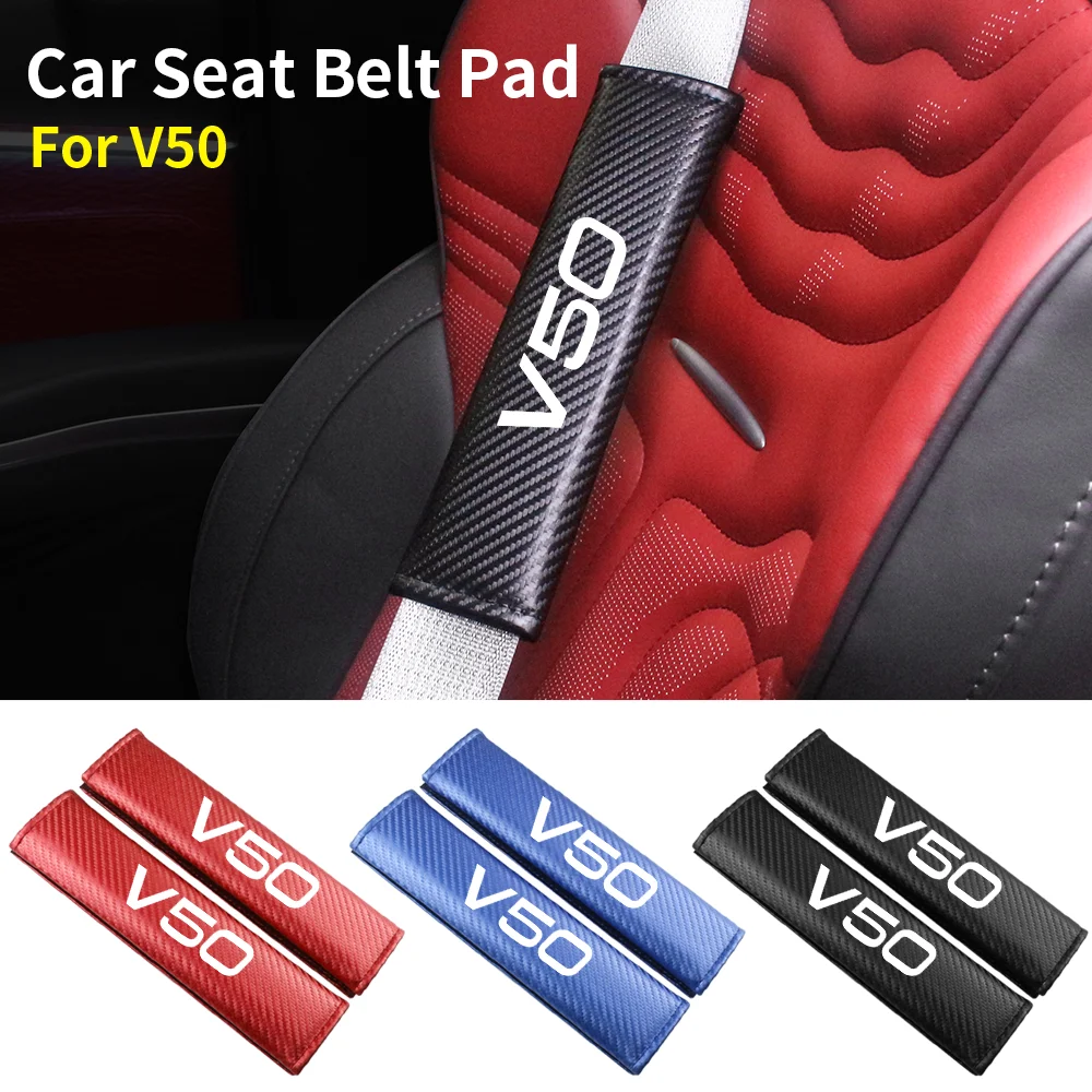 

Car Seatbelt Shoulder Protector Cover Carbon Fiber Safety Belt Shoulder Cover Padding Pad Cushion For Volvo V50 Auto Accessories