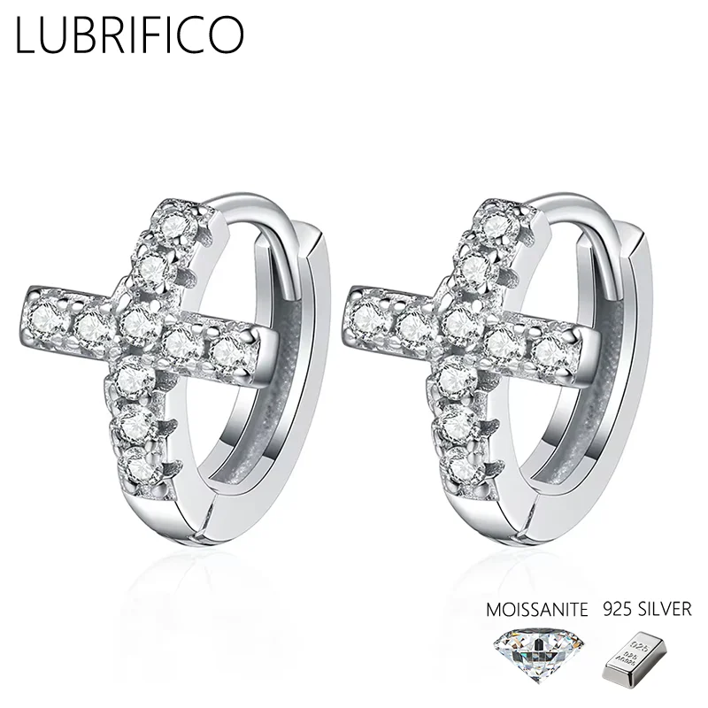

1.5mm D Color Moissanite Cross Shape Studs Earrings 925 Sterling Silver Lab Diamond Earring For Women Fine Jewelry Wedding