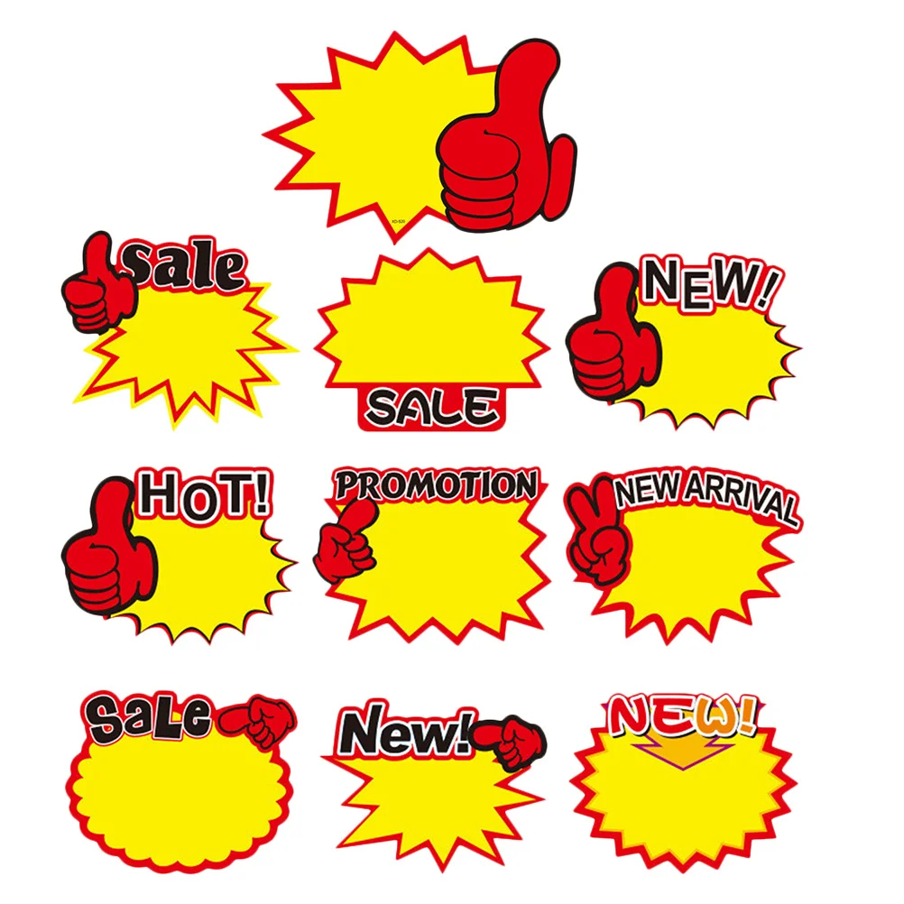 

100pcs Price Paper Signs For Advertisement Tags Sale Advertising Stickers Promotional Shop Mark Commodity Signs