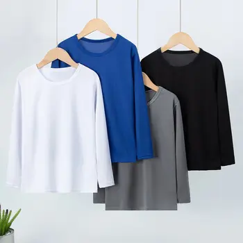 เสื้อกีฬาแขนยาวสำหรับเด็กผู้ชายและแบบลำลองสำหรับเด็กผู้หญิงเสื้อโค้ทโจ๊กเกอร์สีทึบสำหรับฤดูใบไม้ร่วง