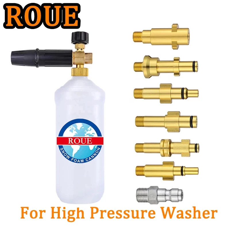 ROUE Snow Foam Lance 1 Litre Bottle Car Wash Foamer Gun Cannon Sprayer Pressure Washer Foam Generator For Karcher Parkside Bosch