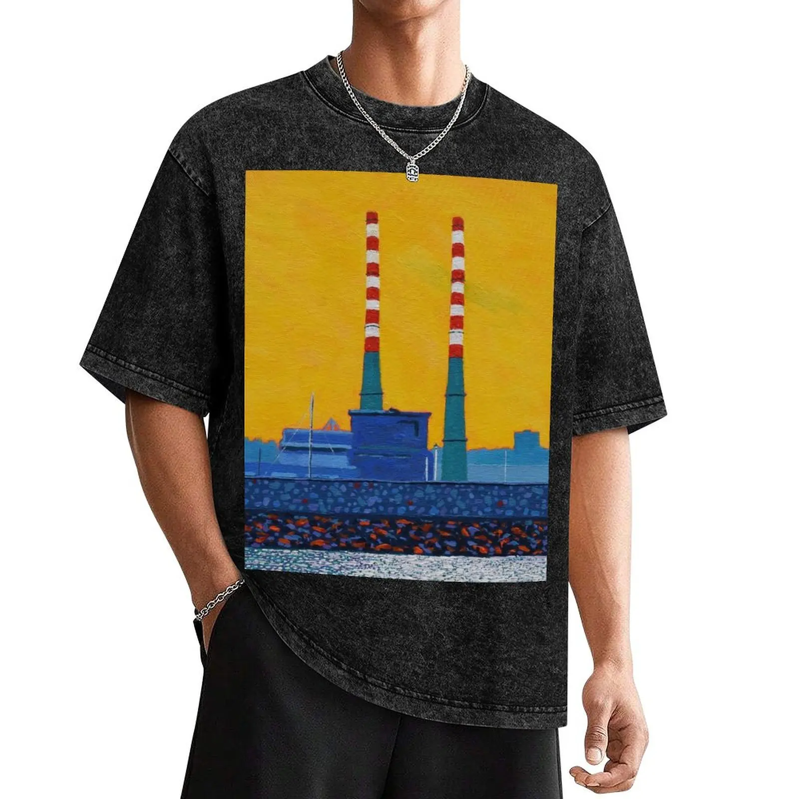 The Poolbeg Chimneys (Dublin, Ireland) T-Shirt hippie clothes custom t shirt black t-shirts for men