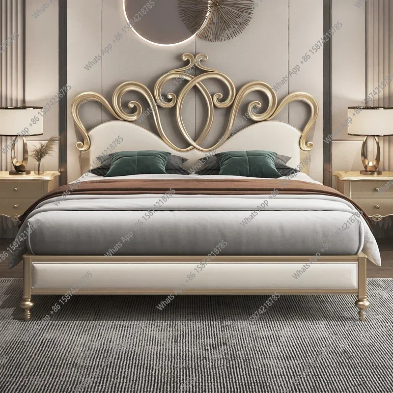 

SX Crown Princess Bed Double Frame Beauty Modern Luxury Bed Nordic European French Aesthetics Fashionable Wood Muebles Furniture