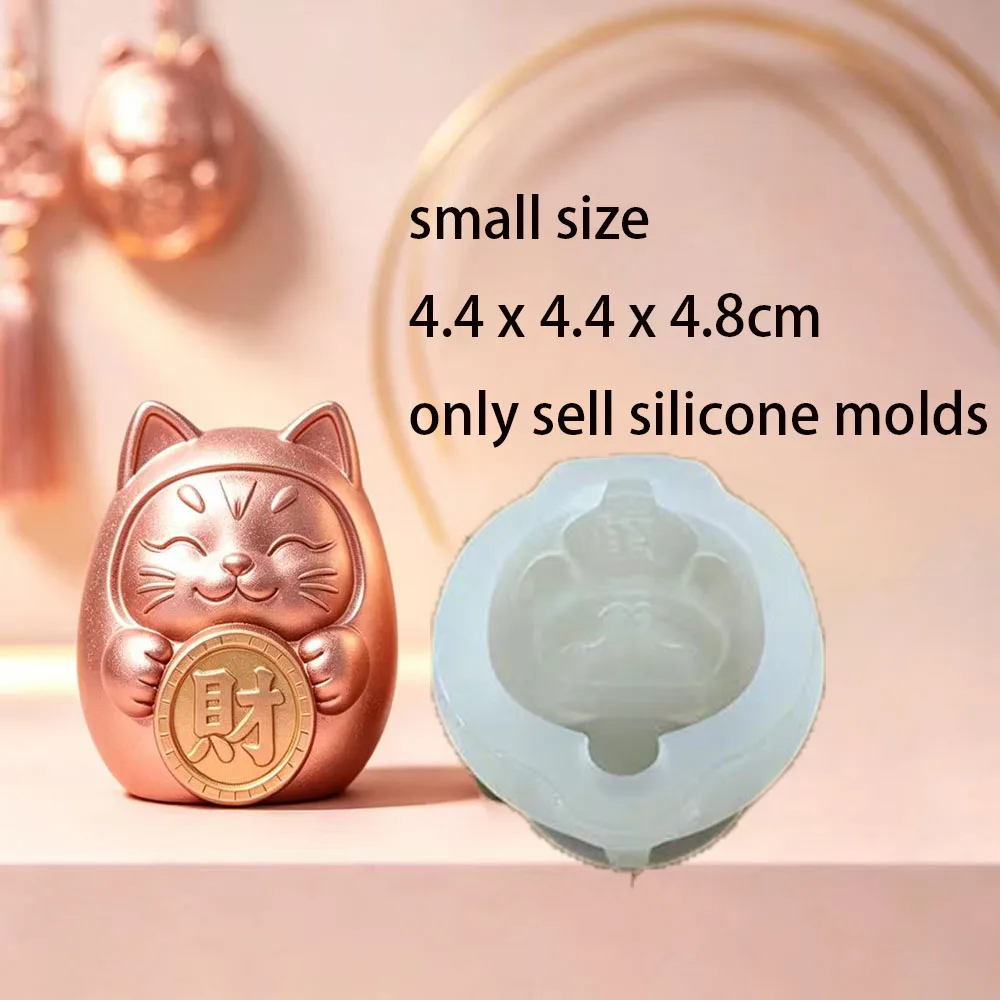 3D Japanse gelukskat siliconen mal DIY cement gips kaars hars mal Maneki Neko Daruma zeep klei knutselmal bureau decoratie