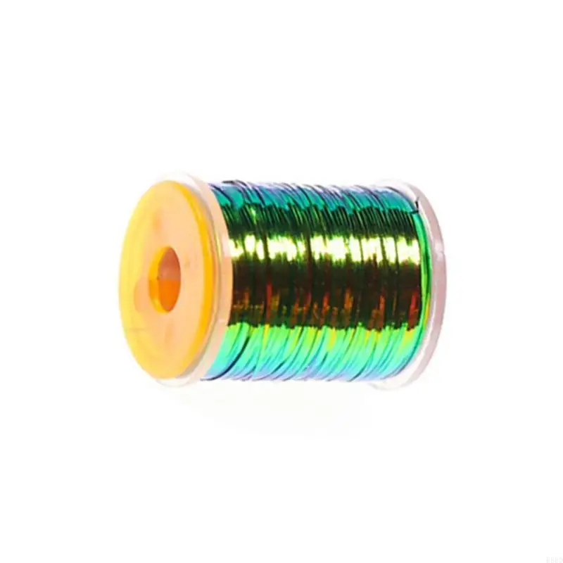 E56D Double Side Color Flat Tinsel Metallic Mylars Fly Tying Materials Fly Tying Flat Peacocks Tinsel Spool Easy to Use