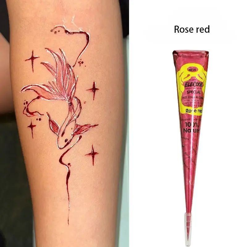 Natürliche temporäre Flash-Tattoo-Paste, schwarzes Henna für DIY-Tattoo-Aufkleber, Körperbemalung, Tattoo-Creme, indische Hochzeits-Henna-Tattoo-Paste – Detail 9
