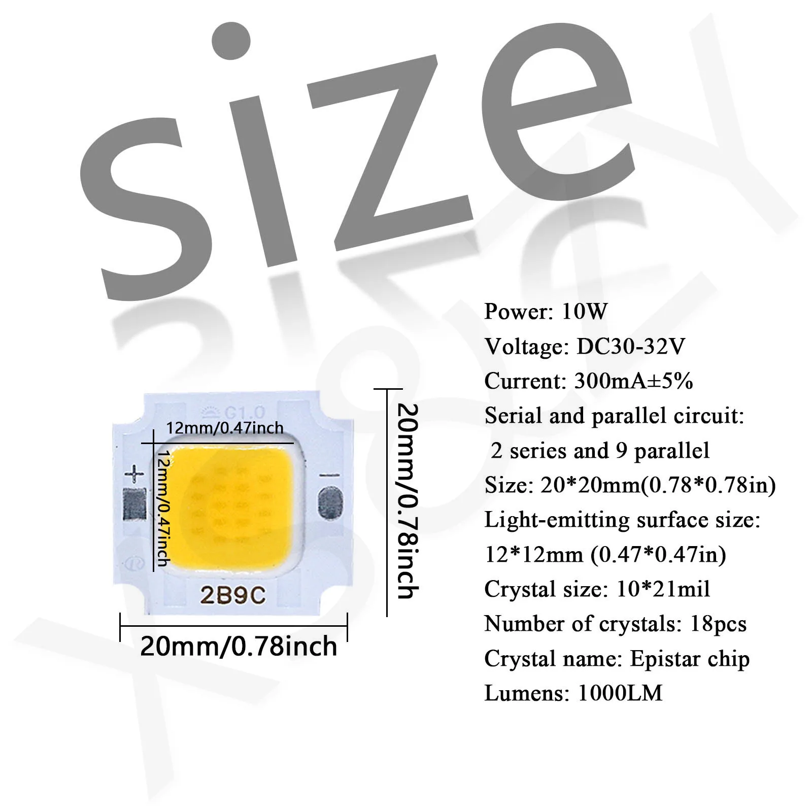 رقائق الكوز LED عالية الطاقة ، SMD ، تصنعها بنفسك لمبة LED ، ضوء فيضان أبيض دافئ ، كشاف ضوئي ، محمول ، 300mA ، 10W ، DC 30-32V ، 5