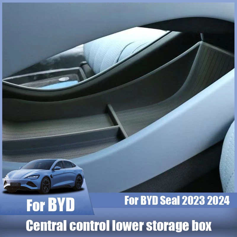 For BYD Seal 2023 2024 Central control lower storage box armrest box partition layer storage box interior modification image 2