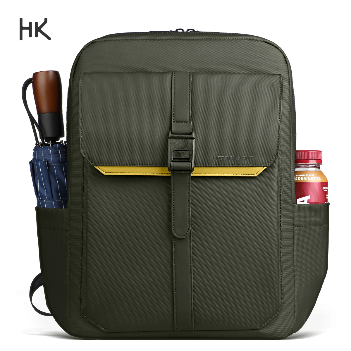

HK Men's Business Backpack Water Repellent Multifunctional 15.6" Laptop Bag Large Capacity Flap Travel Bag for Women School Bag