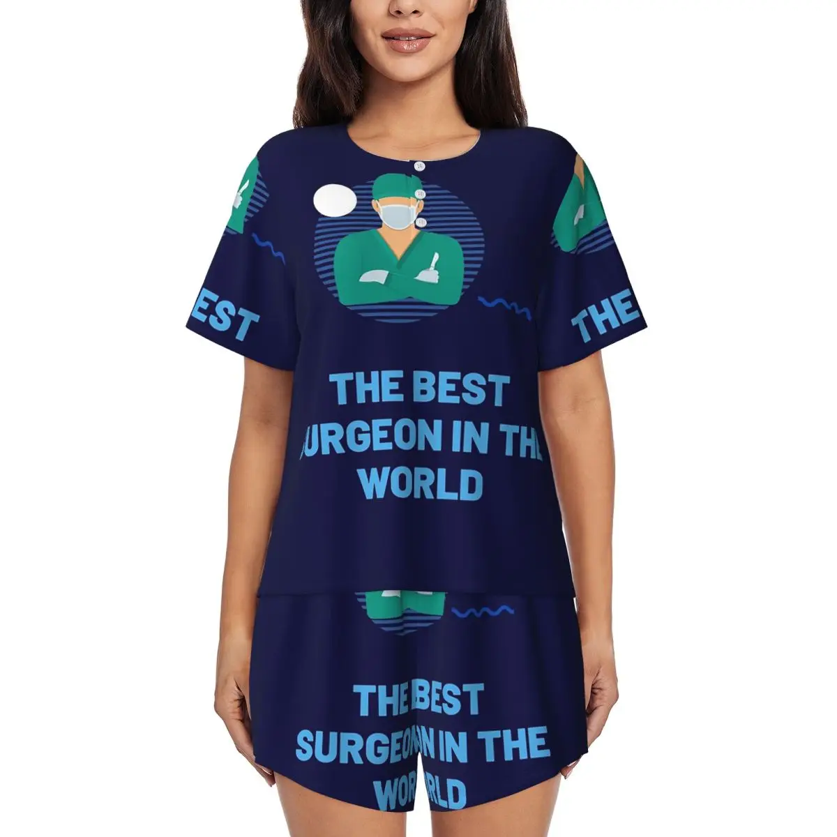 

The Best Surgeon In The World Round Neck Short Sleeves Nightdress for Sleeping Sleepshirts Women Soft Pajama Set Short Pants
