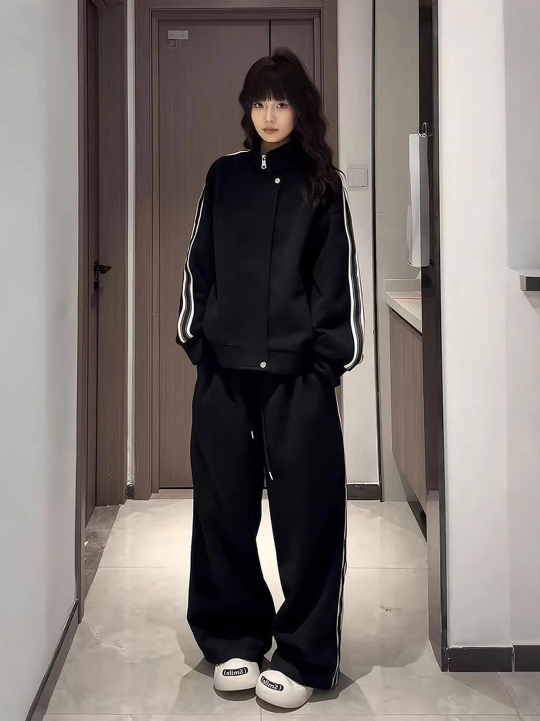 

Мужской спортивный костюм Bla Striped: высококачественный утепленный кардиган и повседневные брюки (комплект)