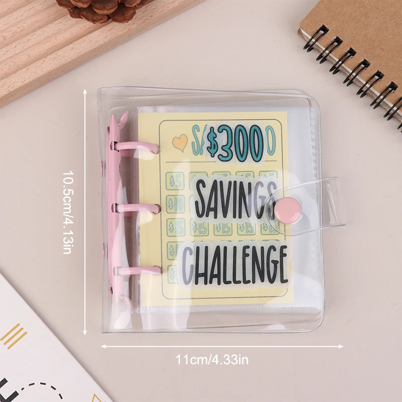 Mini Savings Challenge Binder 150-5000USD Savings Challenges Book Cash Budget Storage Notebook Envelope Savings Challenge