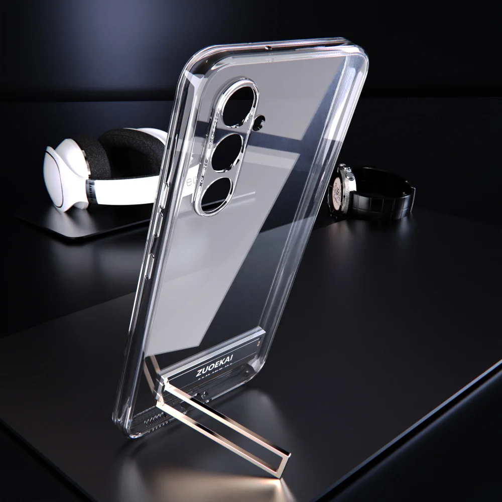 New For Samsung Galaxy A55 Transparent Case with Kickstand Clear Case A 35 55 34 54 32 5G Cover Funda Coque Soft For A15 A14 A33