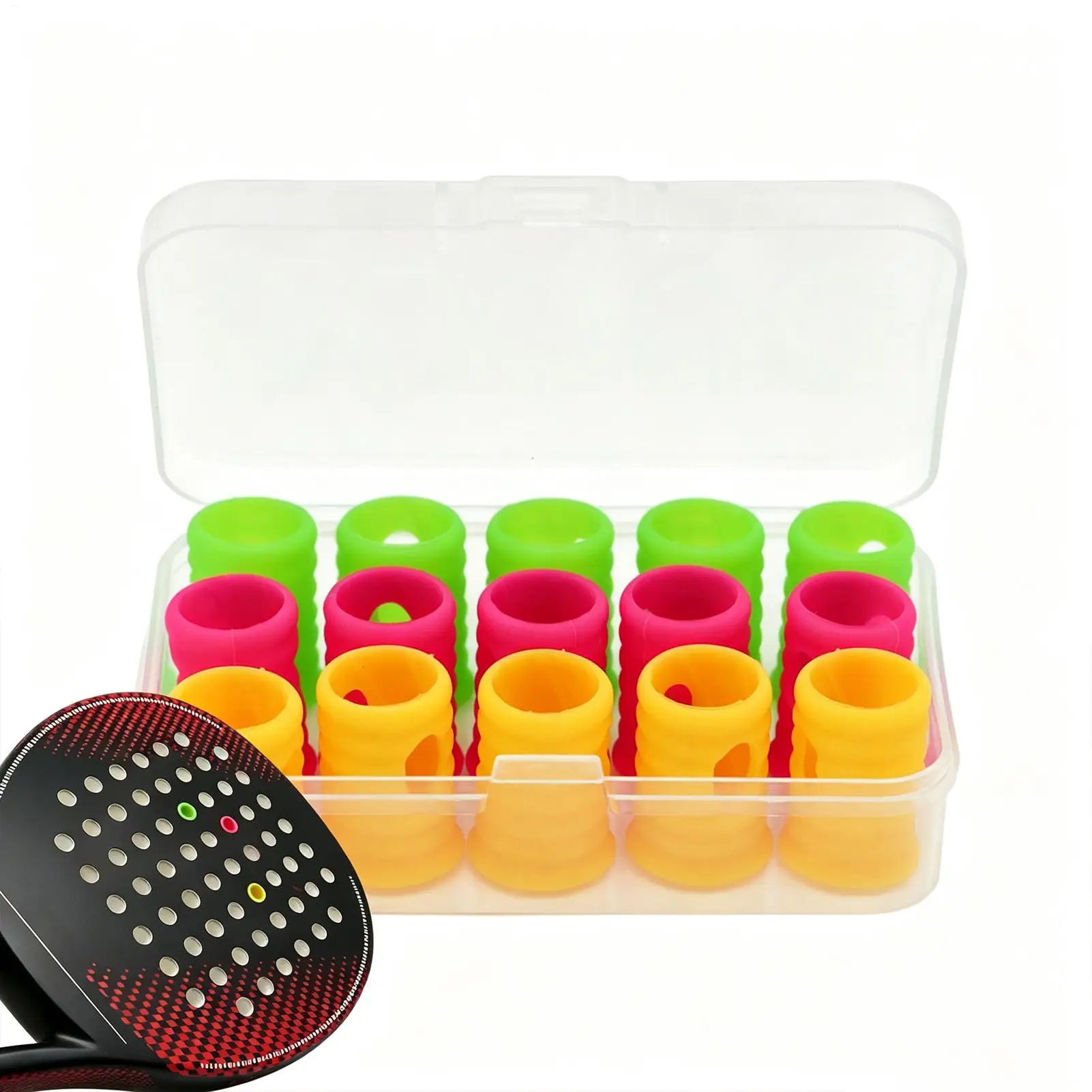 15 Pieces Tennis Racquet Vibration Dampener Shock Absorbing Badminton Paddle Vibration Reducer Durable Racket Accessory
