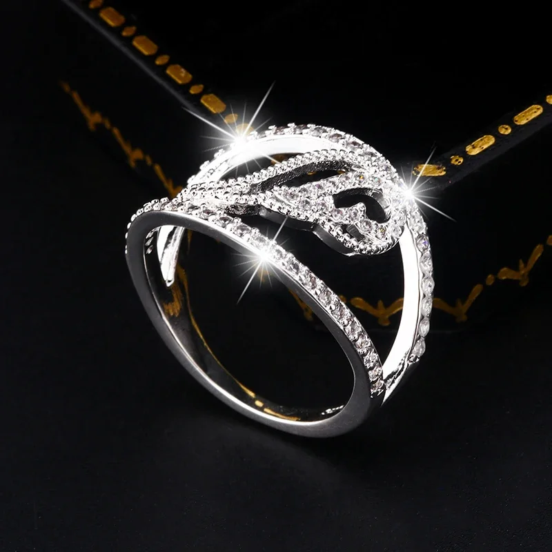 

Simple Irregular Full Zircon Ring for Women 925 Silver AAA Zircon Ring Jewelry Anniversary Gift Jewelry Wedding Rings