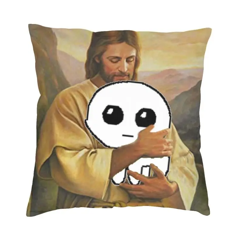 İsa tutan otizm yaratık Tbh yaratık yastık kılıfı 40x40cm kanepe Yippee Nordic minder örtüsü kare yastık