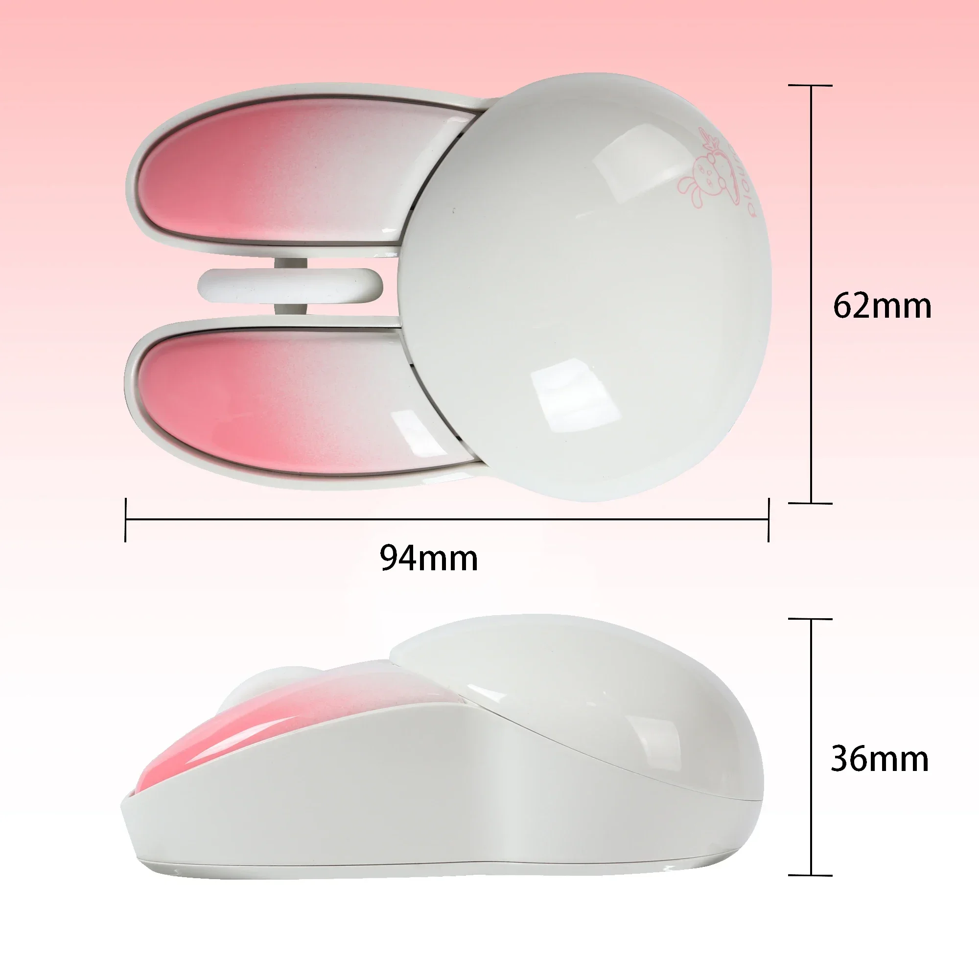 2.4G Dual-Mode USB Bluetooth Wireless Mouse Cute Rabbit Shape Gaming Mouse For Office Business PC Laptop Universal Mute Mouse