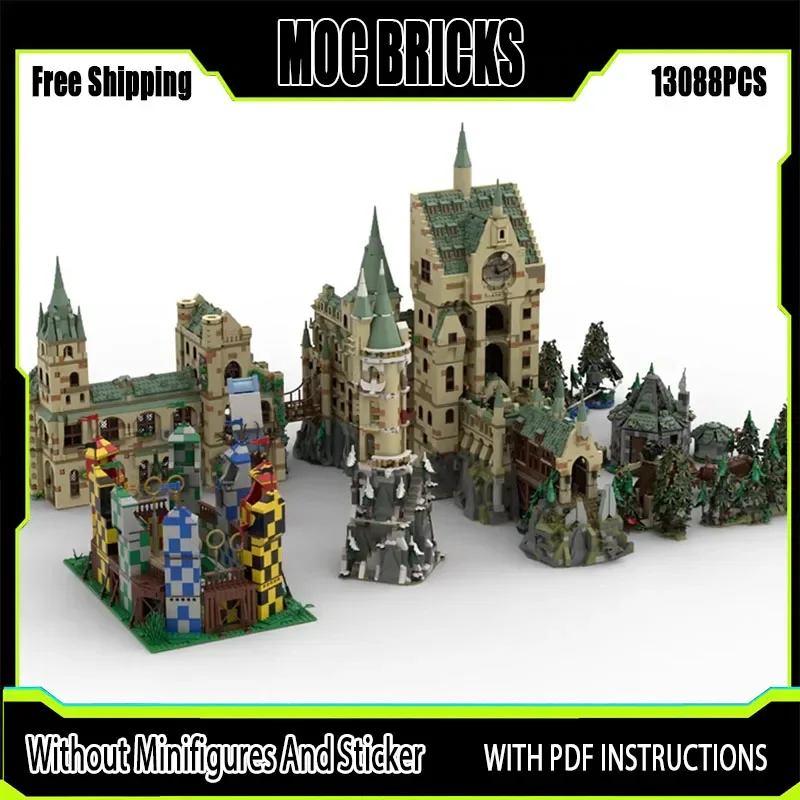 

Фильм Сцена Moc Building Block Модель Волшебная Академия Архитектура Технология Модульные строительные блоки Детская игрушка DIY Набор Сборка