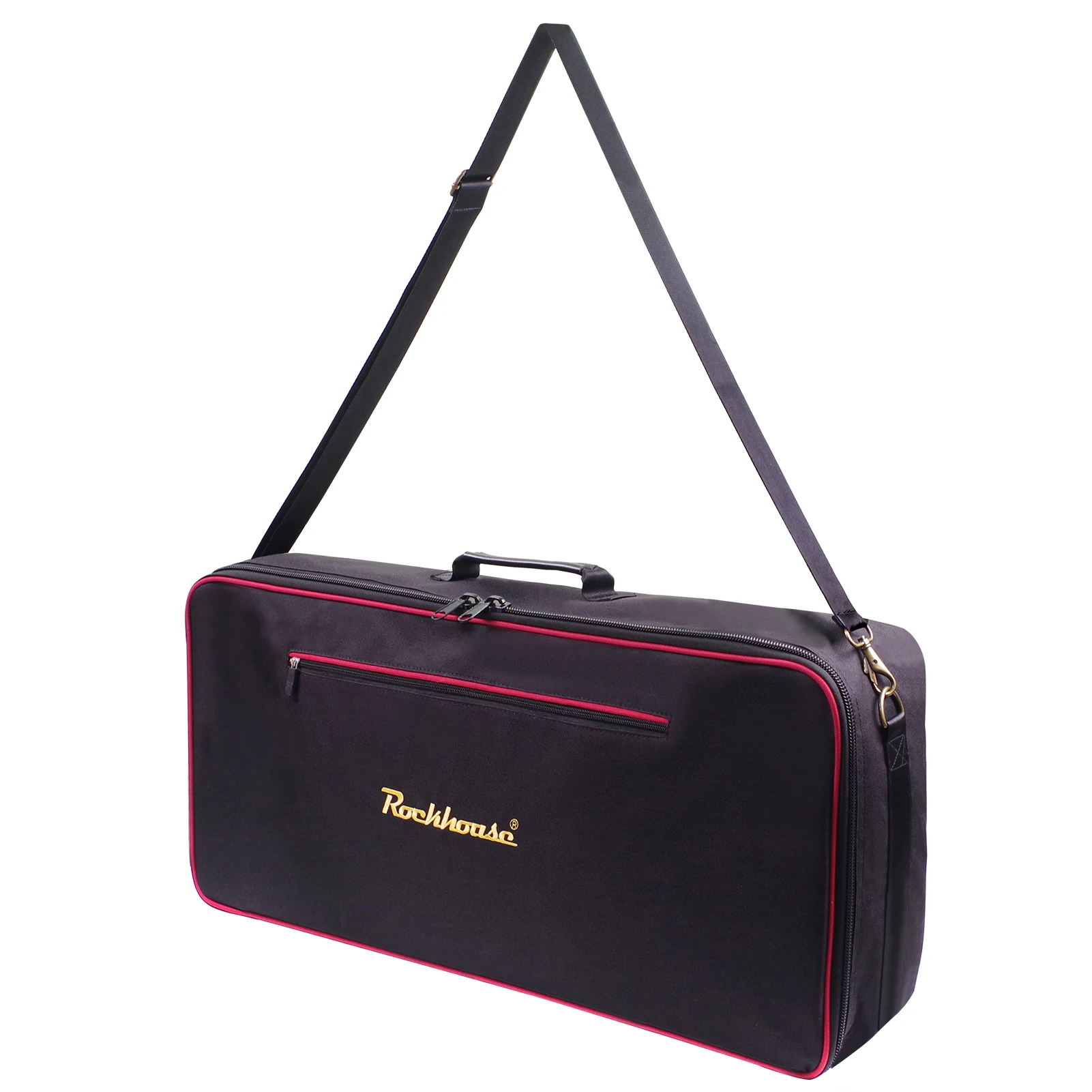 Borsa a pedale effetto Rockhouse borsa a tracolla portatile con cerniera in tessuto Oxford con tracolla staccabile (nero)