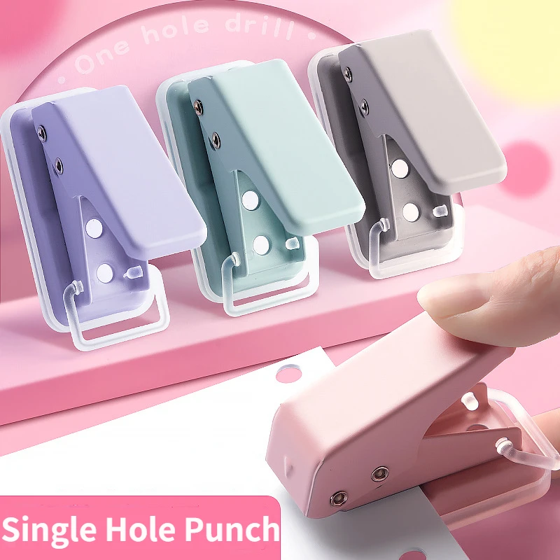 

Mini Single Hole Punch 10 Sheet Capacity 6mm Diameter Hole Puncher Hand Paper Scrapbooking Punches Home Office School Supplie