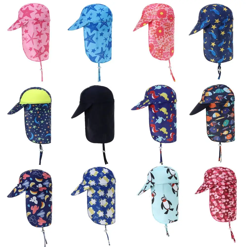 Outdoor Boy Girl Sunscreen Adjustable Sun Hat Children Bucket Hats UV Protection Wide Brim Cap