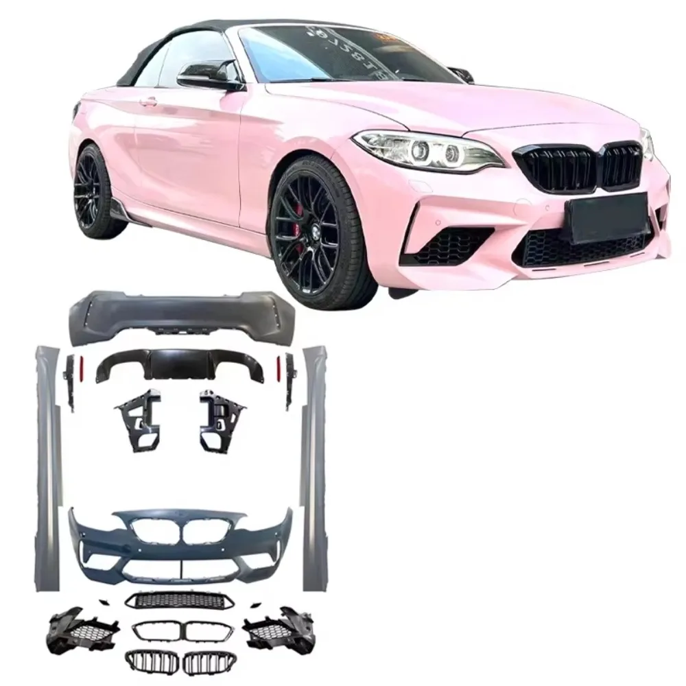 Complete Car Bumper Kits for 2 Series F22 F23 218i 220i 2016-2019 M2C Facelift Front Rear Bumper Grille Parts Side Skirts