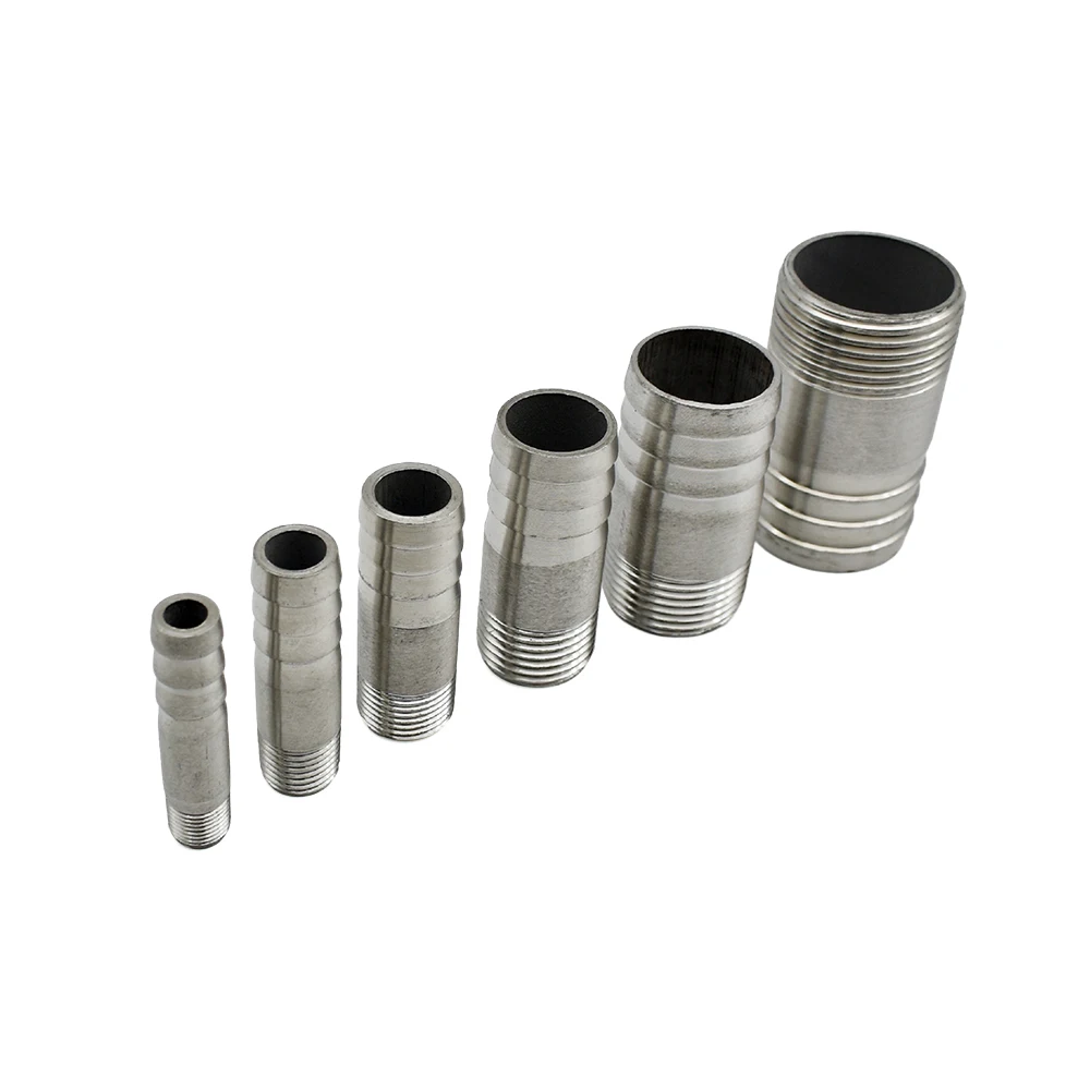 

1/8 "1/4" 3/8 "1/2" 3/4 "1" 304 Stainless Steel Threaded Pipe Fitting Connector BSP Male Thread Hose Tail Barb For Water Oil Air