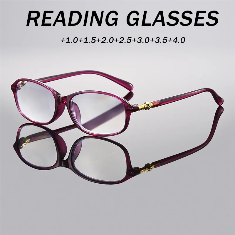 Mehrere Sehstärken verfügbar: Elegante burgunderrote Lesebrille für Damen – Blaulichtfilter-Brille +1,0 bis +4,0 mit goldenen Scharnierakzenten