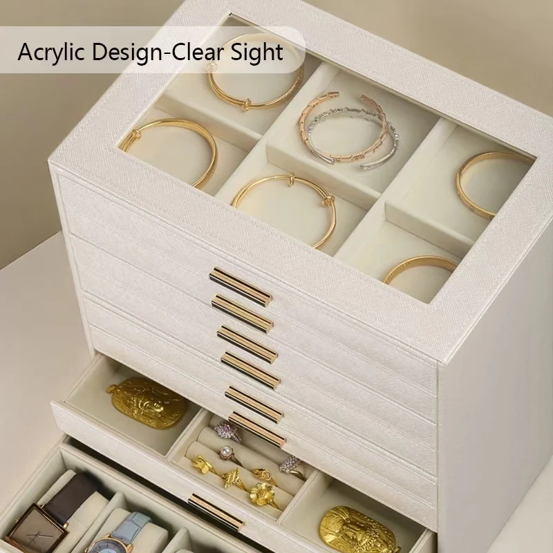 Big Jewelry Organizer Box with 8 Layers Large Jewelry Storage with Multi-drawer for Accessory Jewelry Collection