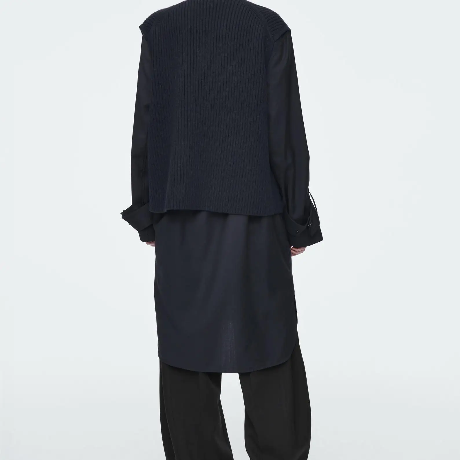 Casualowa kamizelka z mieszanki wełny, dekolt w serek, jesień-zima, nowość, idealna do dojazdów do pracy, zapinana na jeden guzik, włókno poliestrowe.