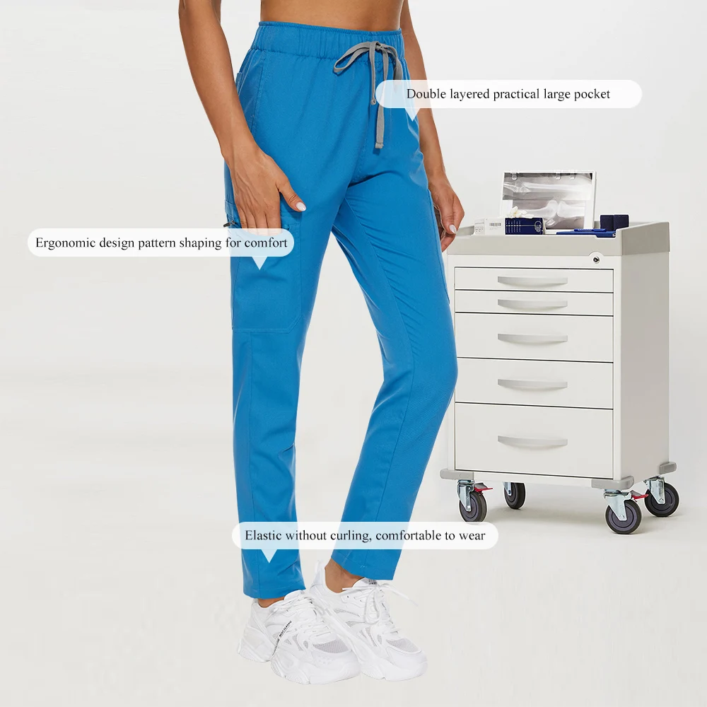 Multicolour Pet Nurse Pant Hospital Medical Work Clothes Doctor Nursing Bottoms Dental Clinic Pockets Pants Pharmacist Work Pant