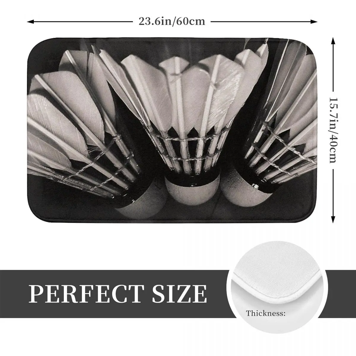 Badminton Anti-slip Doormat Floor Mat Antiwear Carpet Rug for Kitchen Entrance Home Bedroom Footpad Mats