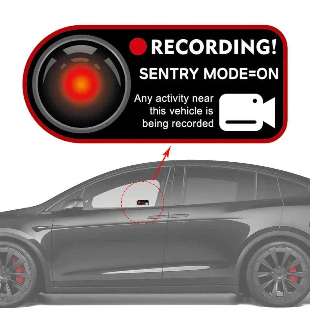 Car Door Invader Sentinel Mode Warning Stickers Electrostatic Stickers Electric Auto Accessorie For Tesla Model 3 Y S X