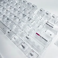 132 Keys OEM Profile Korean Keycaps Crystal Transparent Backlit RGB Keycap For Mechanical Keyboard ISO Layout PC Key Caps DIY