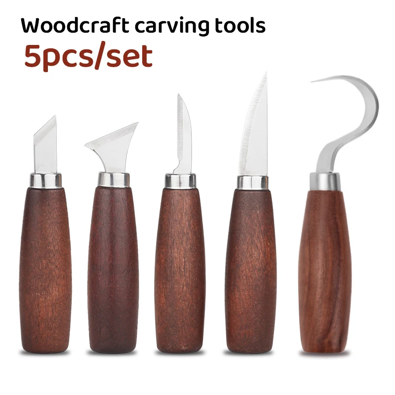 5pcs tools for wood carving Chisel Woodworking Cutter Hand Tool Set Wood Carving Knife DIY Peeling Woodcarving