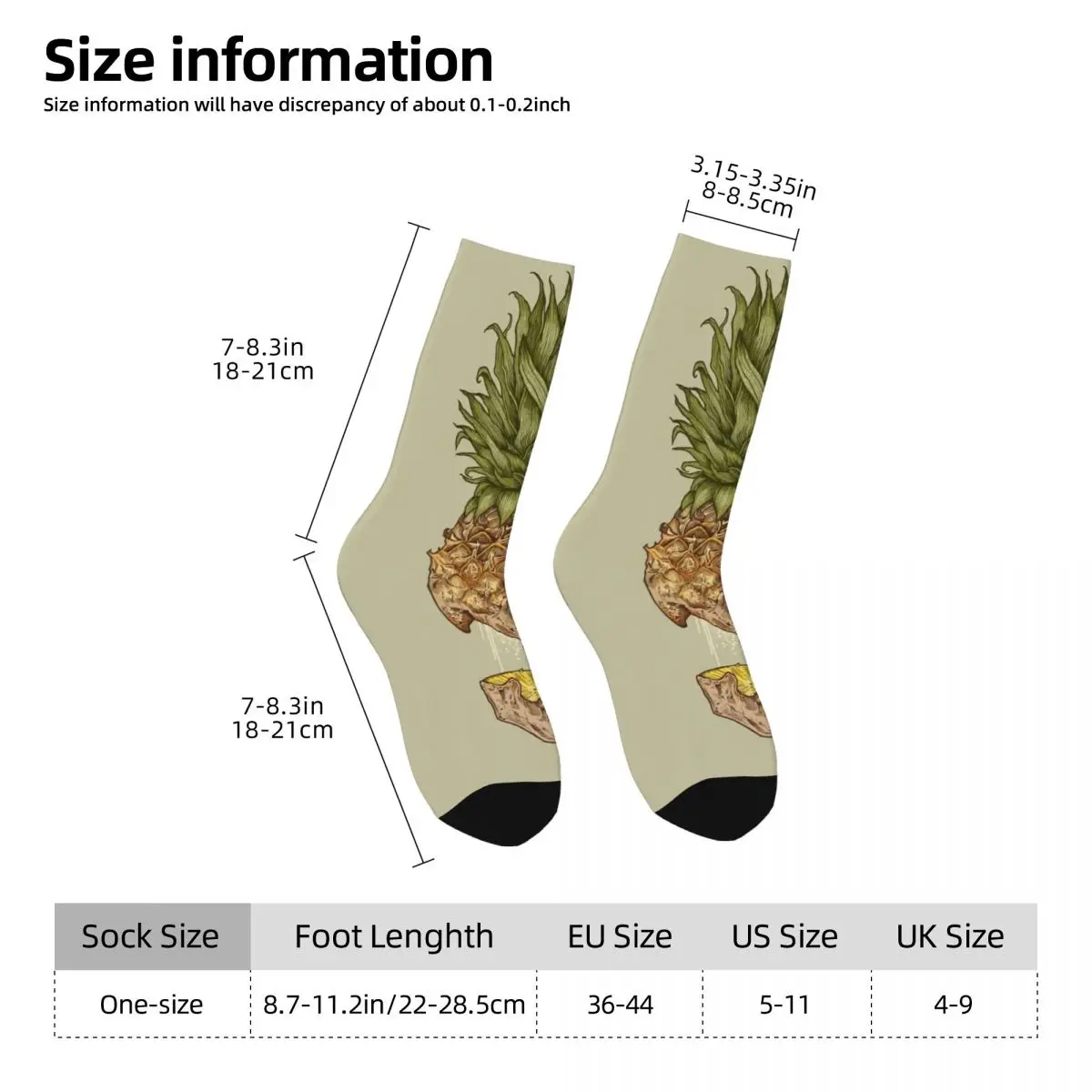 Pineapple Skull Unisex Winter Socks Windproof Happy Socks street style Crazy Sock