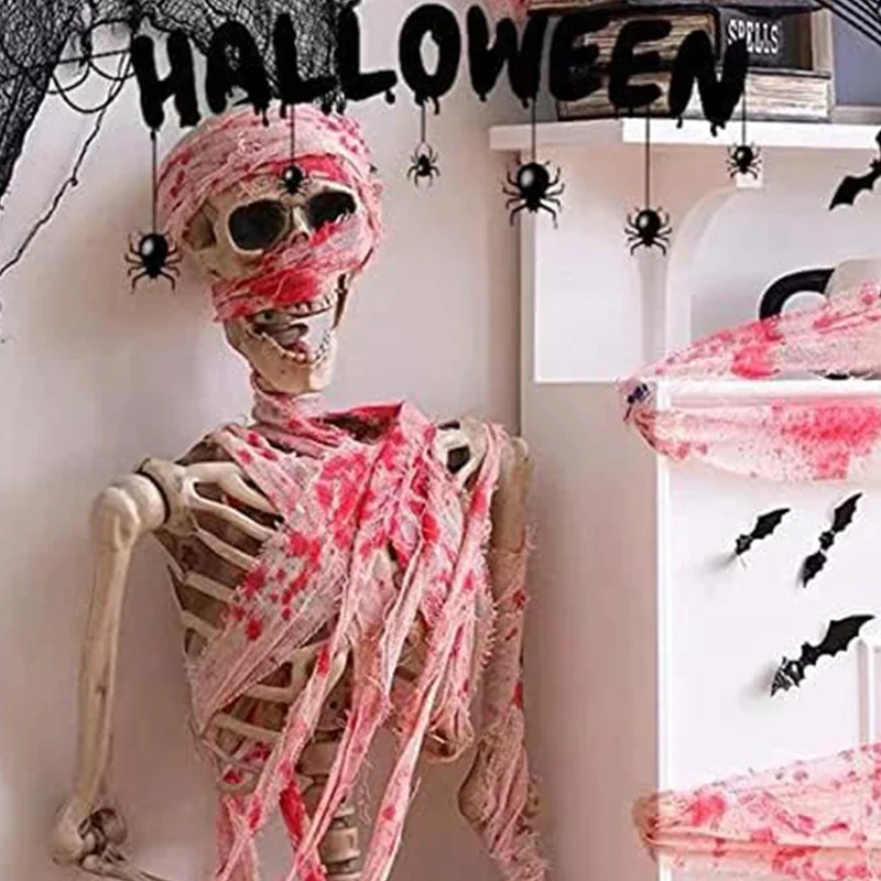 قماش ضمادة الدم الاصطناعي ، شاش زاحف الهالونيز ، مخيف ، قماش زخرفي ، منزل مسكون ، الدعائم للحفلات ، تخطيط المكان #5