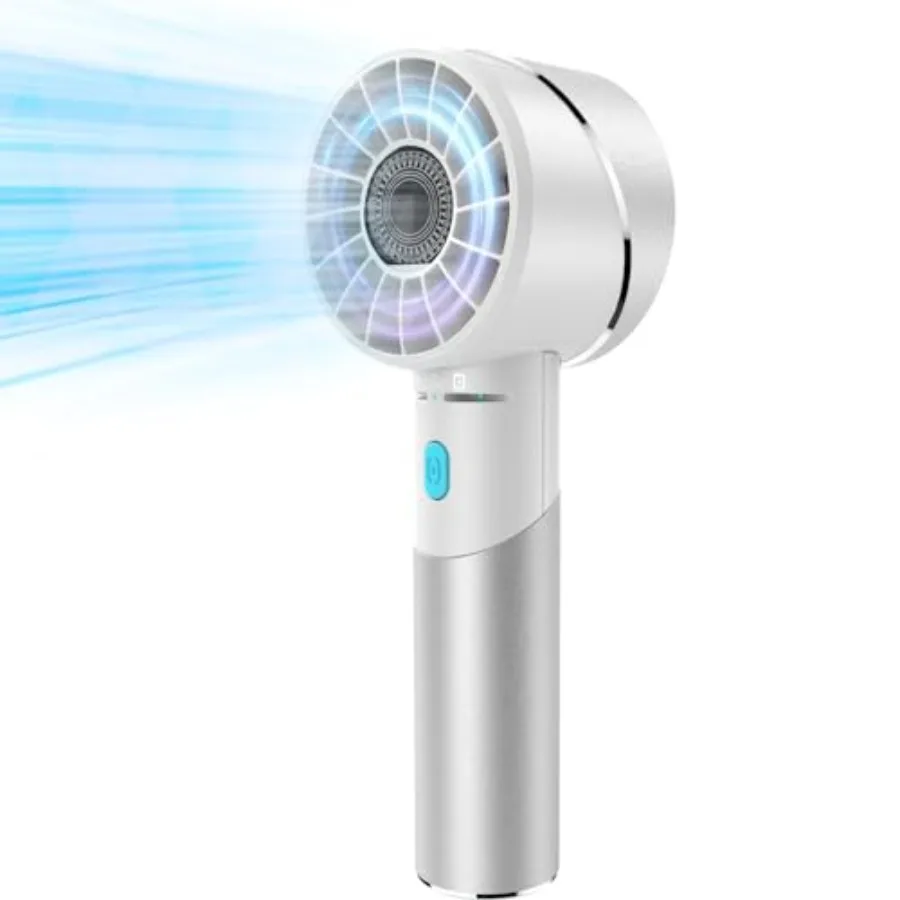 

Handheld Fan, Mini Small Portable Turbo Fan, Rechargeable with 4 High Speeds Personal Fans, Max 16H Runtime, For Travel, Office