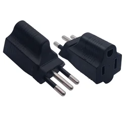 Black PVC Copper 16A 250V Chile El Salvador Uruguay Italian Standard Male to Canada Japan US 5-15R Female Plug Socket Converter
