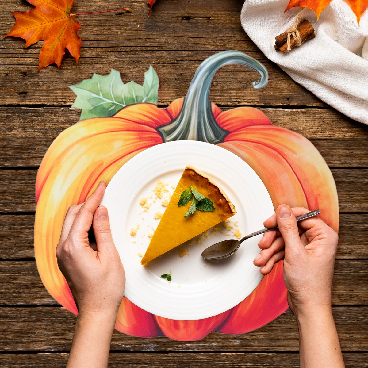 

Thanksgiving Day Pumpkin Placemat Halloween Party Pumpkin Placemat Table Decoration For Home Dinning Table Decor