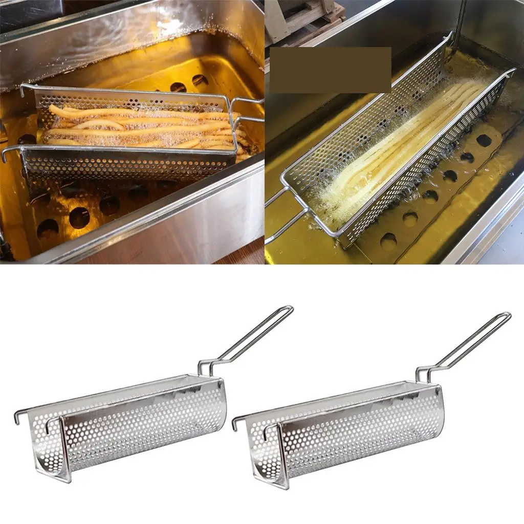 Food Grade 304 Stainless Steel Fried Food Basket Large Fryer Strainer for Home Cooking French Fries and Chicken Fry Machine Food Grade 304 Stainless Steel Fried Food Basket Large Fryer Strainer for Home Cooking French Fries and Chicken Fry Machine