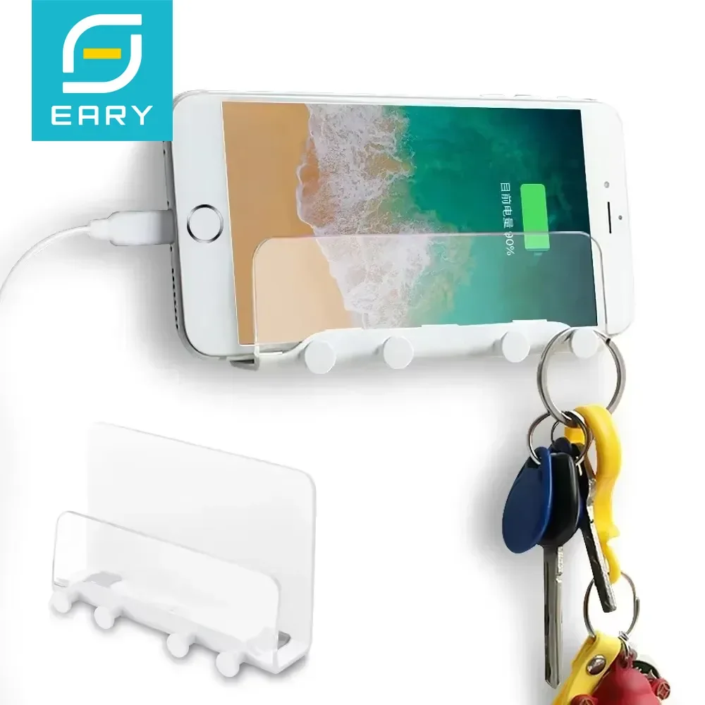 

Eary Wall Mount Phone Holder Acrylic Phone Cradle with 3M Tapes Phone Holder for Shower Compatible with iPhone iPad or Tablet