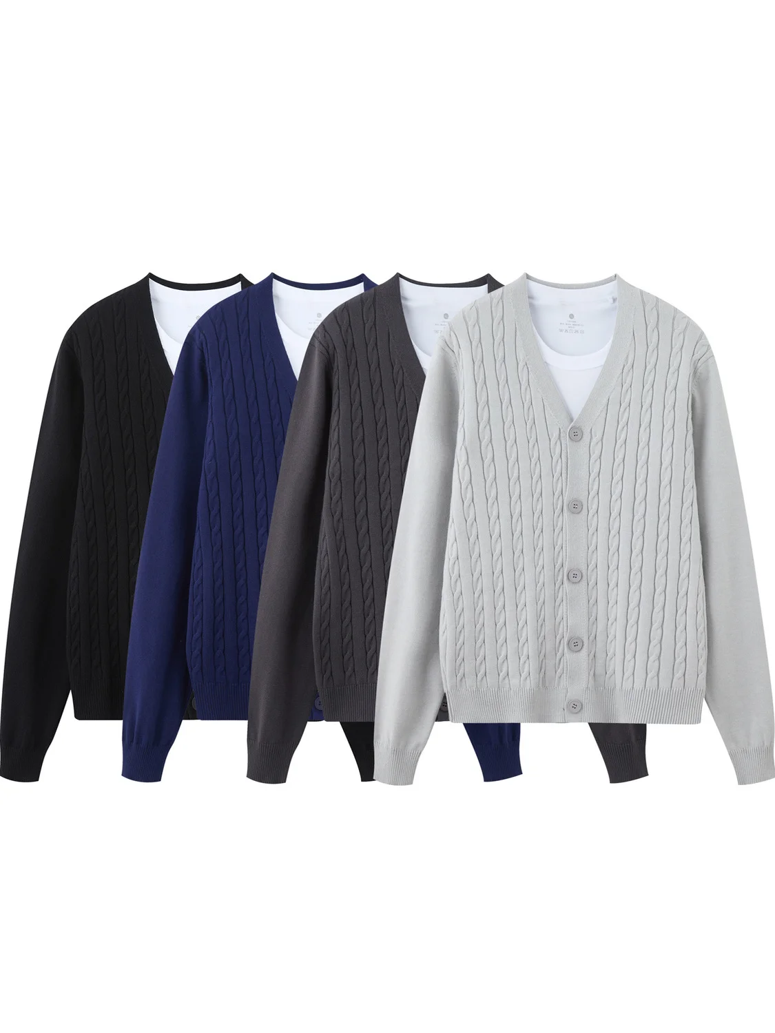 

Simple Winter Men's Knitted Sweater Autumn Korean Sle Linen Pattern Outerwear Casual V-Ne Long Sve Warm Polyester Fiber