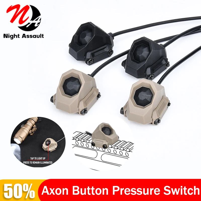 Airsoft Axon SL Tactical Function Pressure Button Remote Switch SF/2.5/3.5/Crane Plug  Fit M300 M600 Flashlight PEQ NGAL OGL