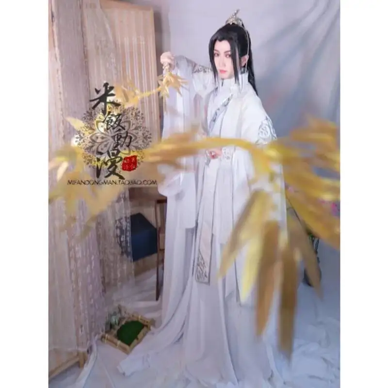 أزياء أنيمي إيه ها وقطته البيضاء ماستر تشو وانينغ التأثيرية TGCF شيه ليان ملابس بيضاء مو داو زو شي وي ووشيان للهالوين #4