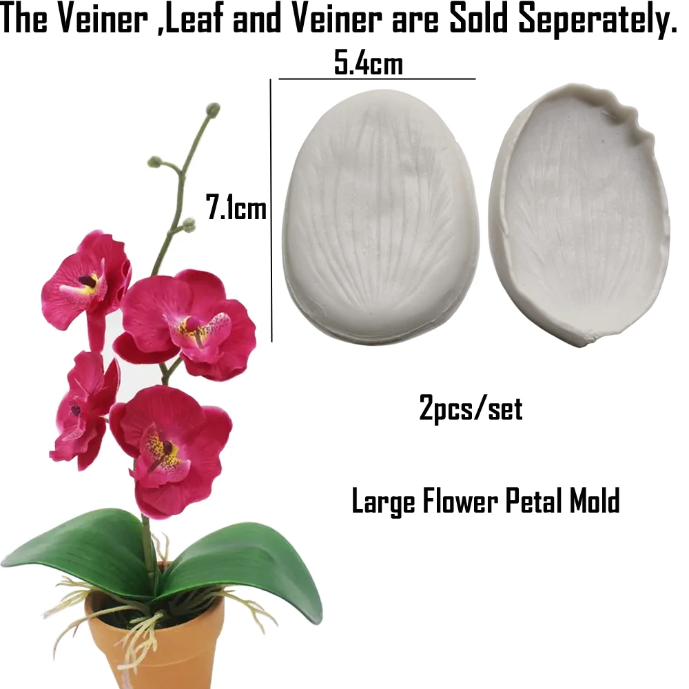 Phalaenopsis Veiner Silicone Mould Fondant Flower Cake Decorating Chocolate Gumpaste Sugarcraft Clay Cold Porcelain M2899